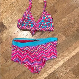 Vigoss girls swim 2 piece beaded size 10/12